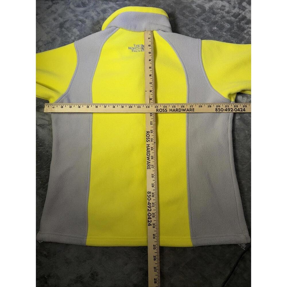 The North Face Jacket Women Large Yellow Grey Full Zip Fleece Coat - Picture 7 of 10